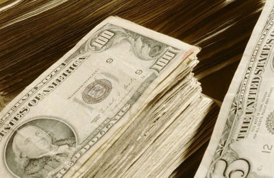 a close-up of a stack of money