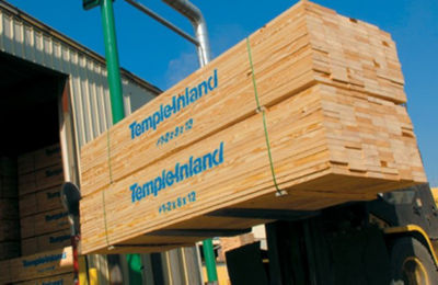 a stack of wood on a truck