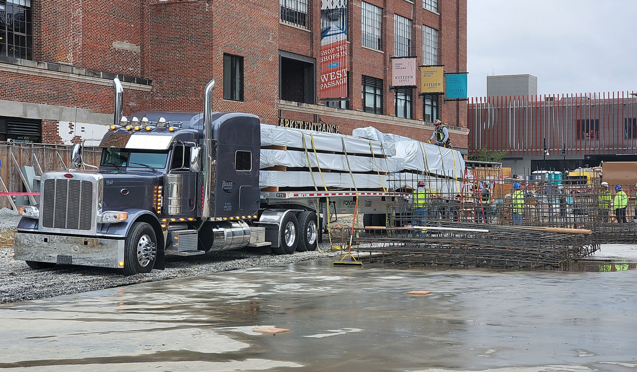 Delivery of the first beams officially arrived at Ponce City Market in Atlanta