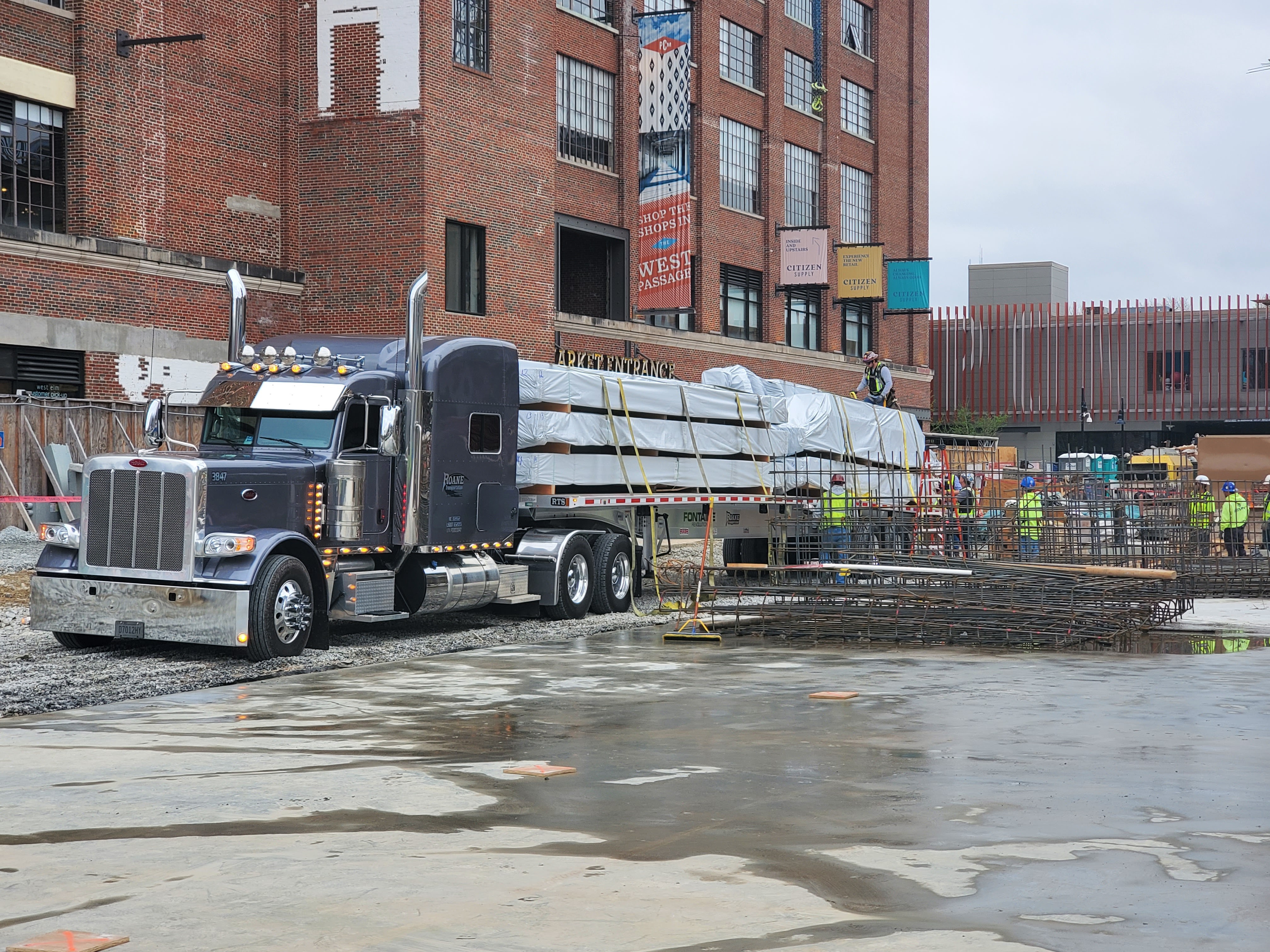 Delivery of the first beams officially arrived at Ponce City Market in Atlanta