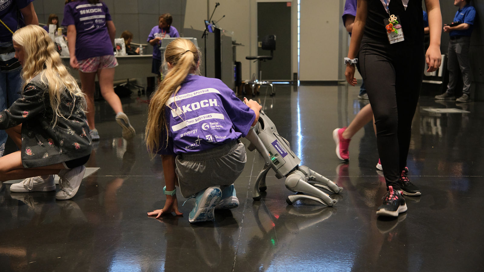 a group of people in a room