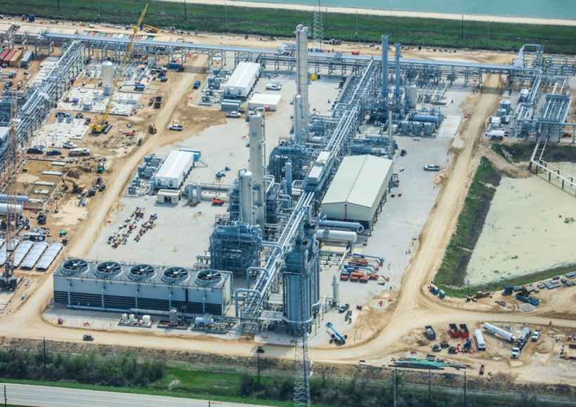 an aerial view of a factory