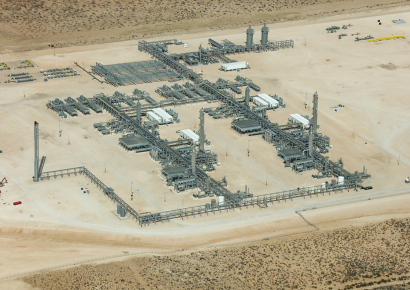 an aerial view of a factory