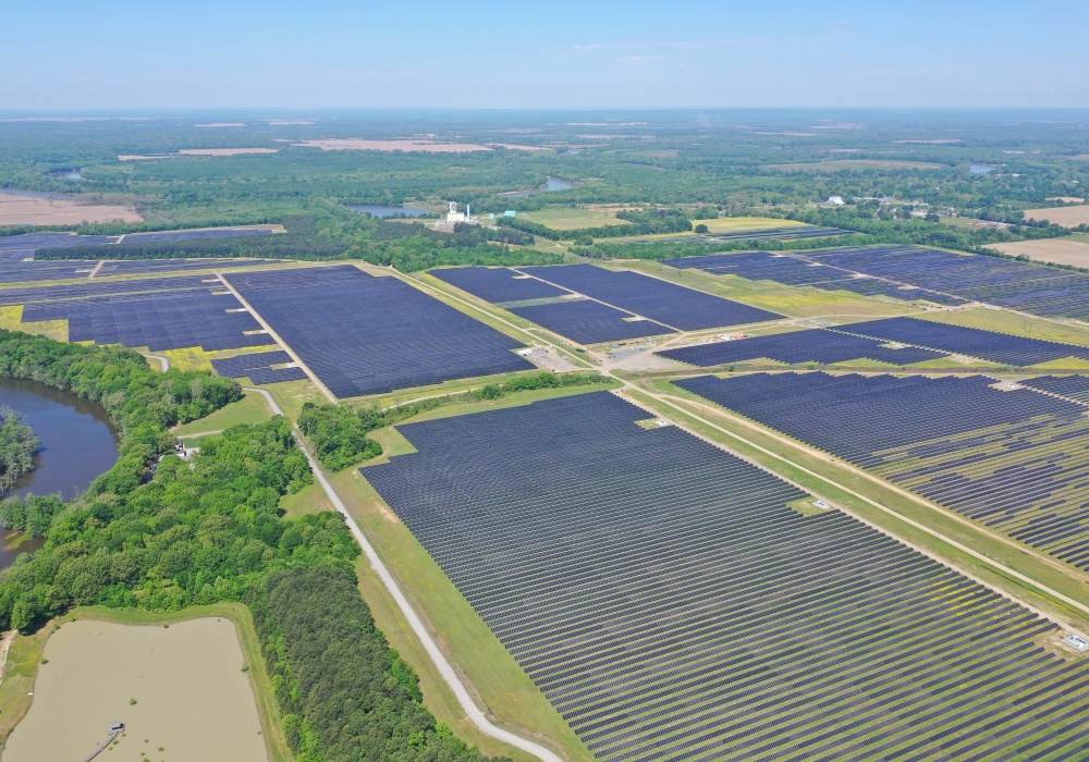 an aerial view of a field