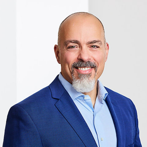 a man in a blue suit