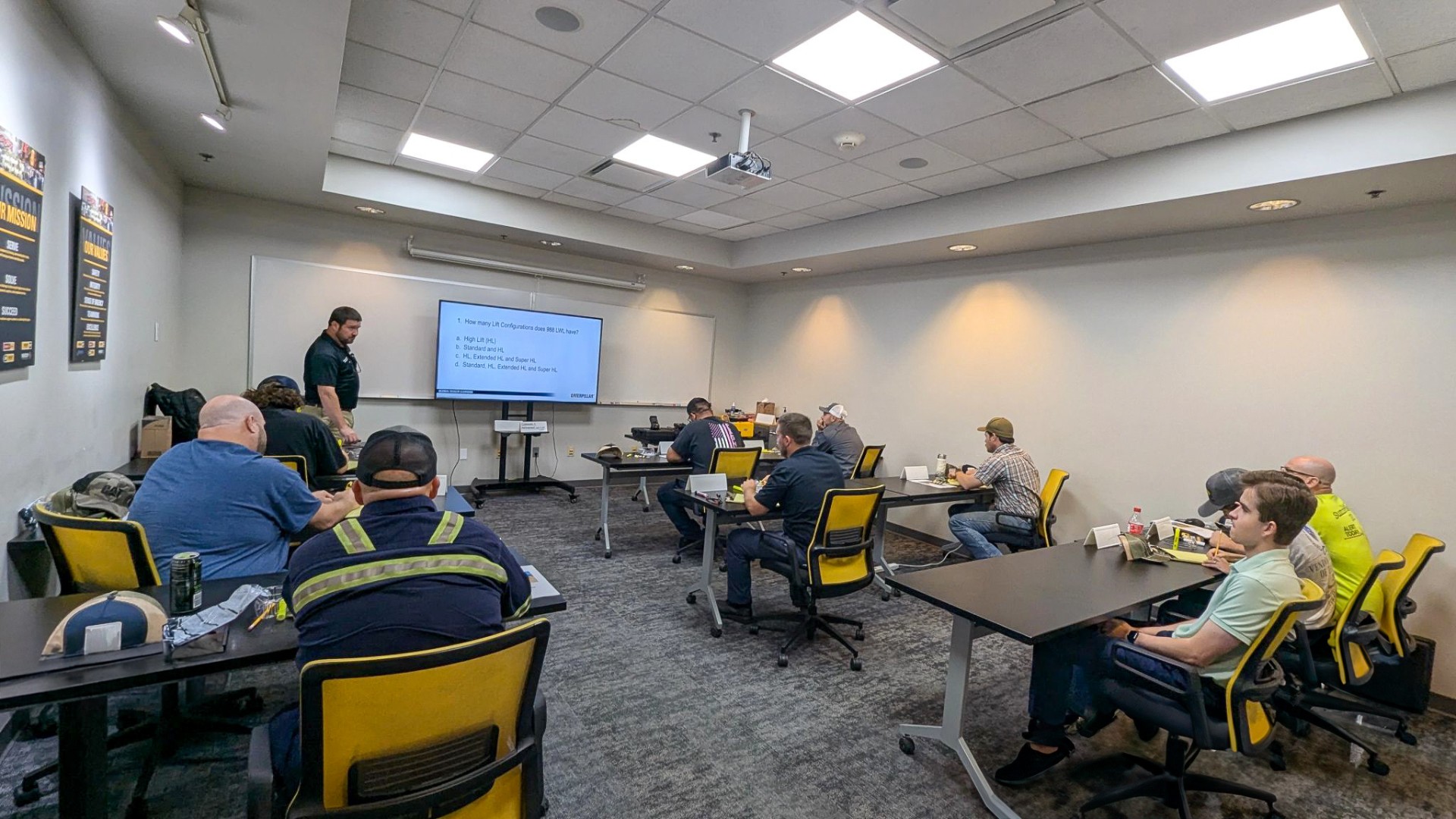 Georgia-Pacific employees sit in a classroom to learn more about specialized equipment they maintain. 