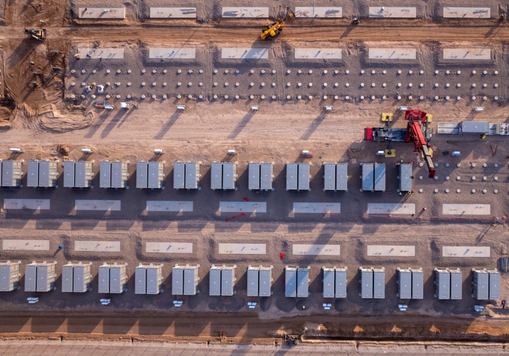 a large building with many containers