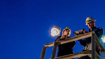 a light on a ladder