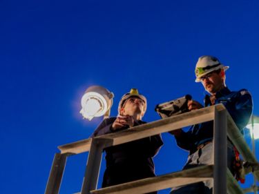 a light on a ladder