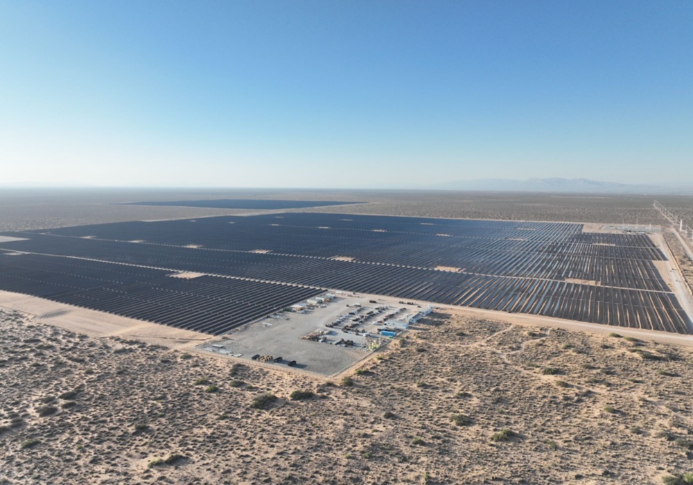 a solar panels in a desert