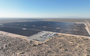 a solar panels in a desert
