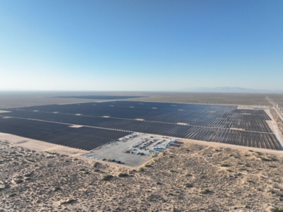 a solar panels in a desert