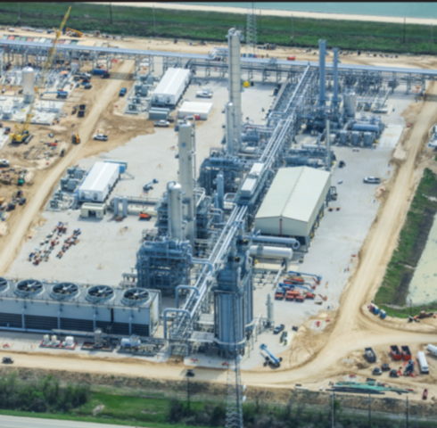 an aerial view of a factory