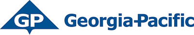 Georgia-Pacific Logo Horizontal White on Blue
