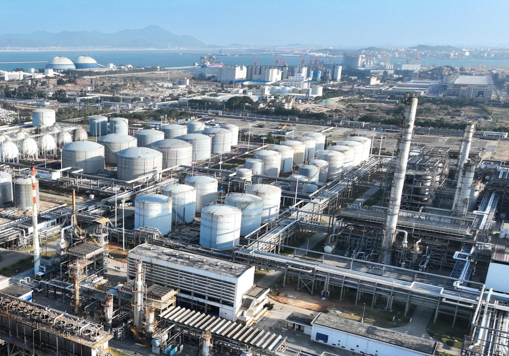 aerial view of a factory