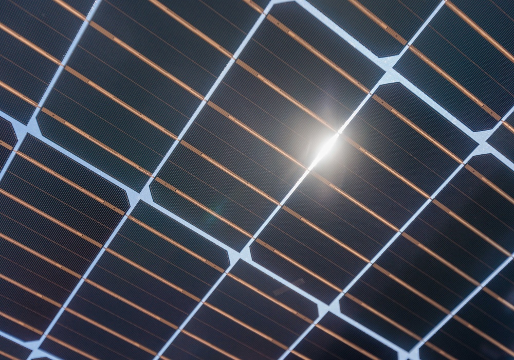 a close-up of a solar panel