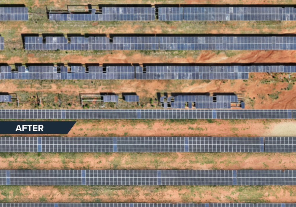 a solar panels on a field