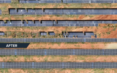 a solar panels on a field