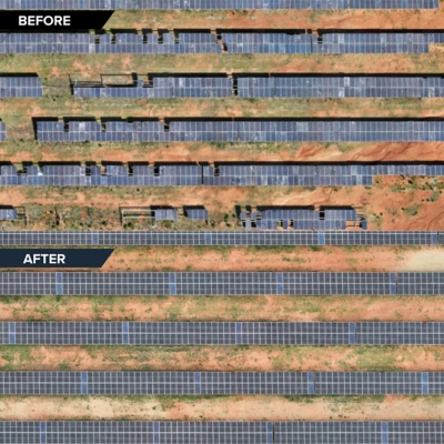 a solar panels on a field