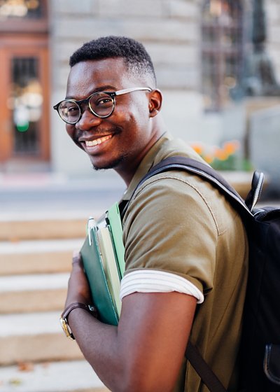 Student carrying books