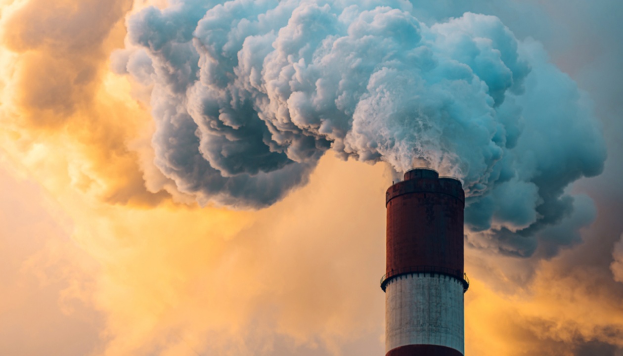 a smokestack with smoke coming out of it