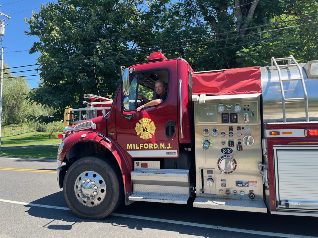 Chuck Cooper in water tender truck 