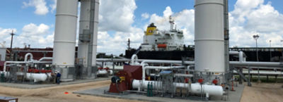 a large ship in a factory