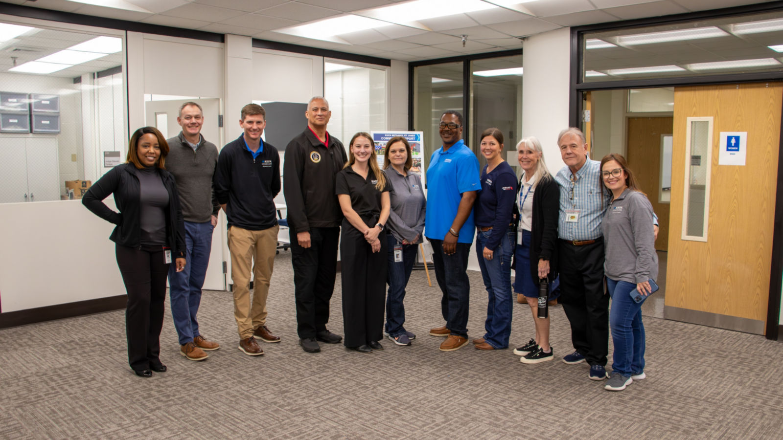 a group of people standing together