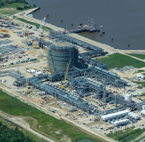 an aerial view of a factory