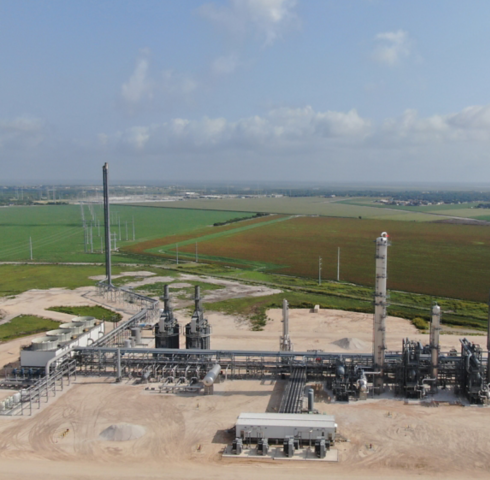 an aerial view of a factory