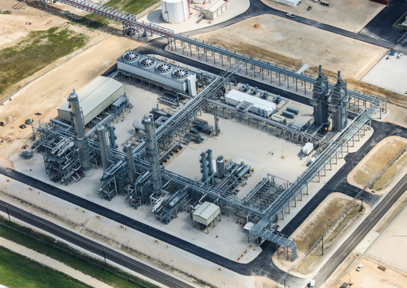 an aerial view of a factory