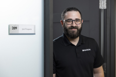a man in a black shirt