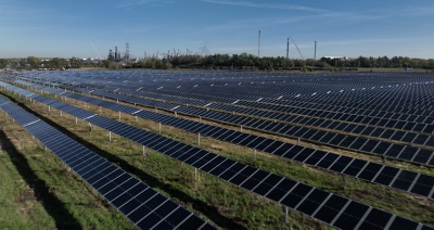 a field of solar panels