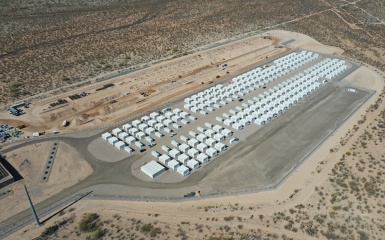 aerial view of a large field of tents