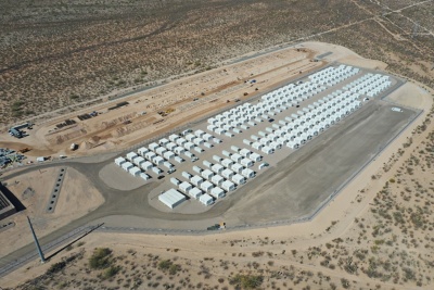 aerial view of a large field of tents