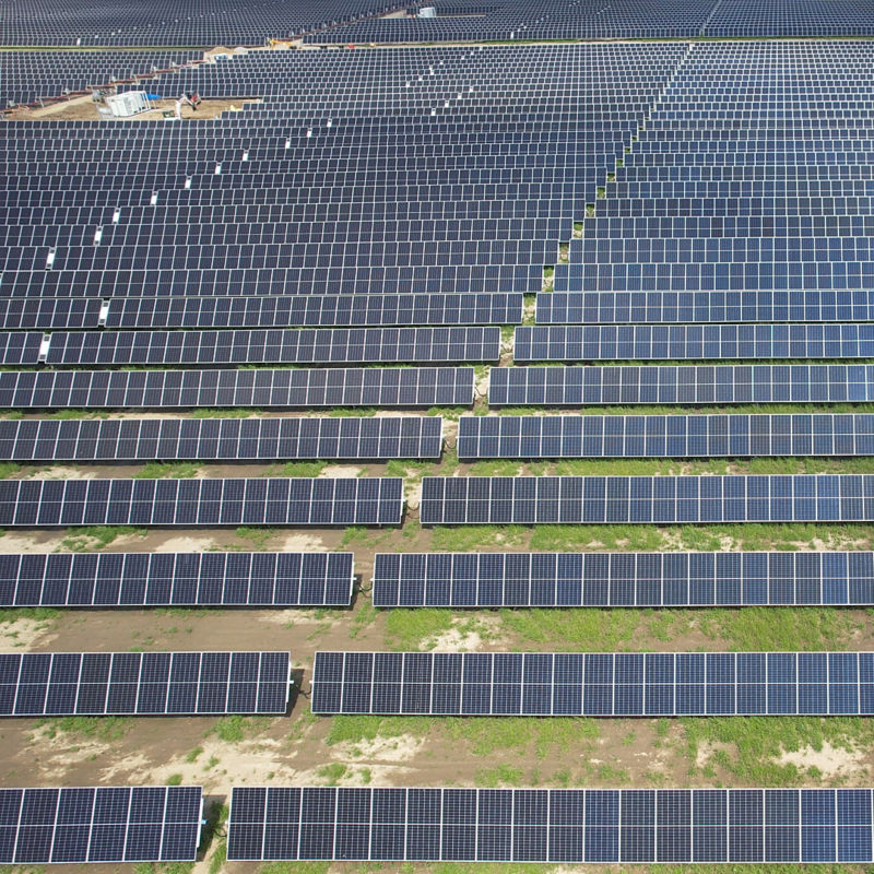 a solar panels on the ground