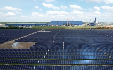 solar panels on a field