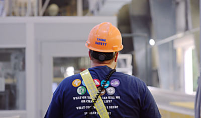 a man wearing a hard hat