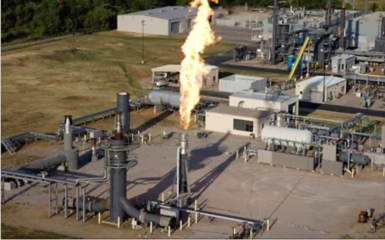 an aerial view of a gas plant