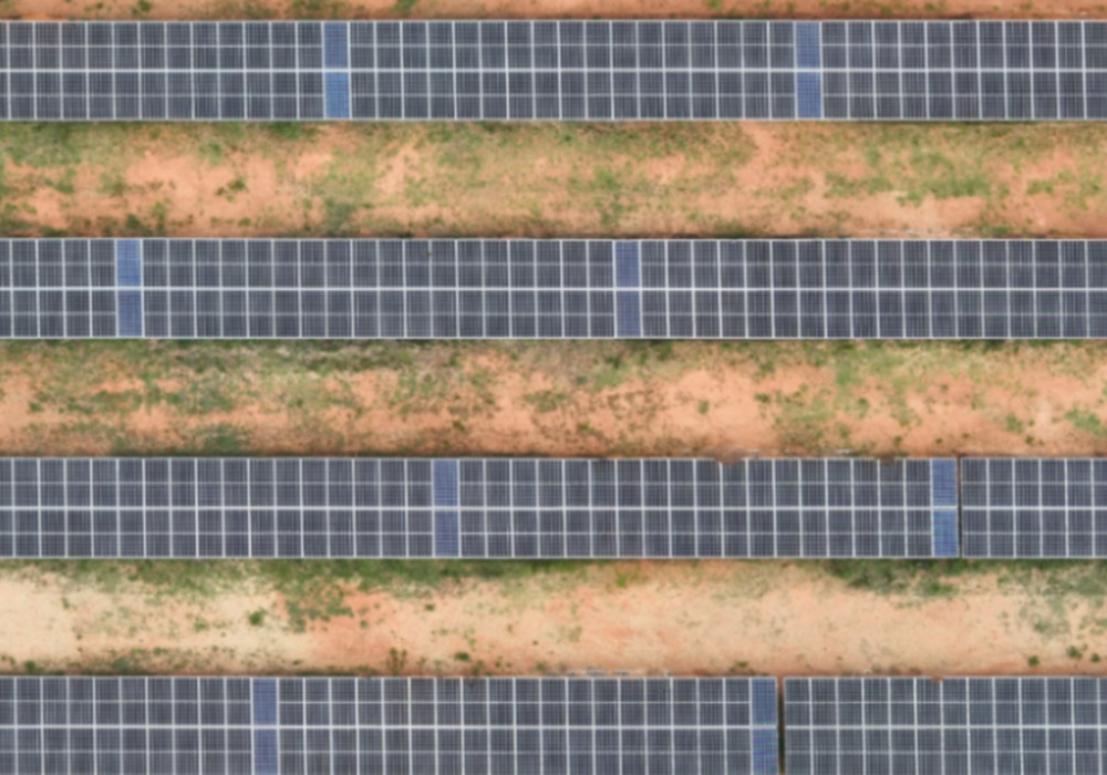 a solar panels in a field