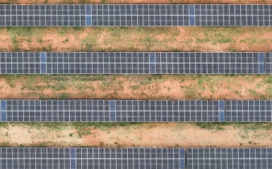 a solar panels in a field