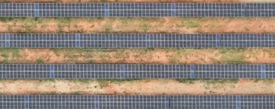 a solar panels in a field