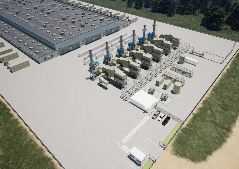 an aerial view of a factory