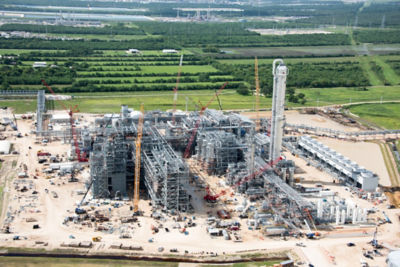 an aerial view of a factory