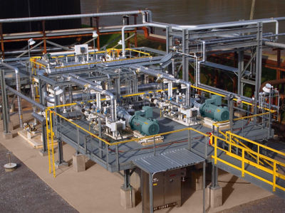 a large industrial plant with pipes