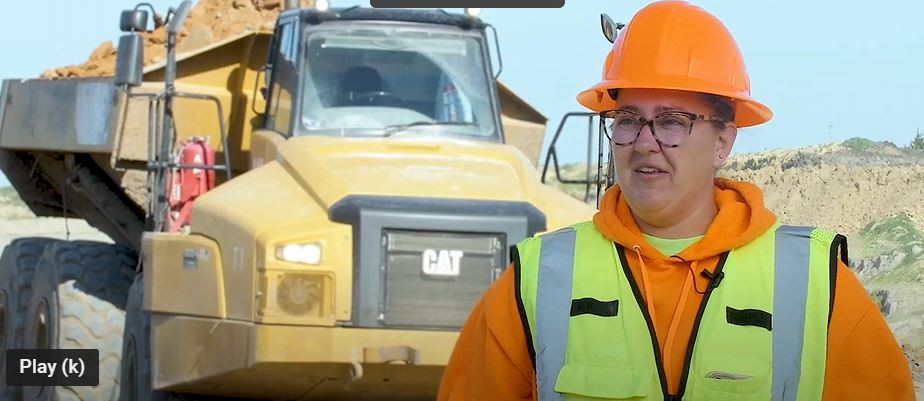 Sarah Harrison is a heavy equipment operator in Fort Dodge, Iowa at the GP quarry. 