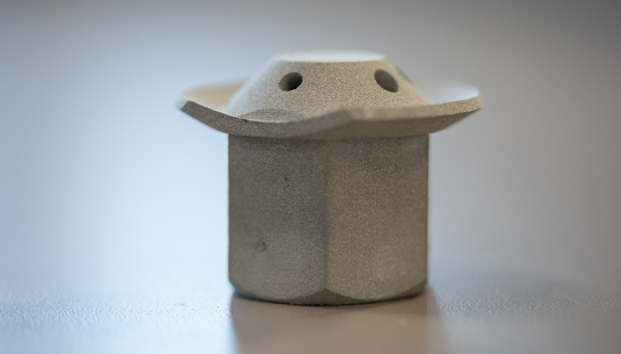 a small grey object with holes