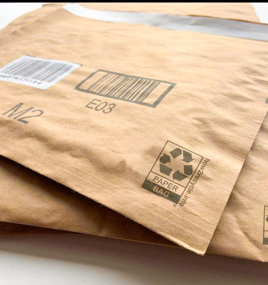 a close-up of a brown envelope