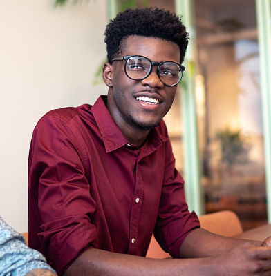 a group of people sitting at a table