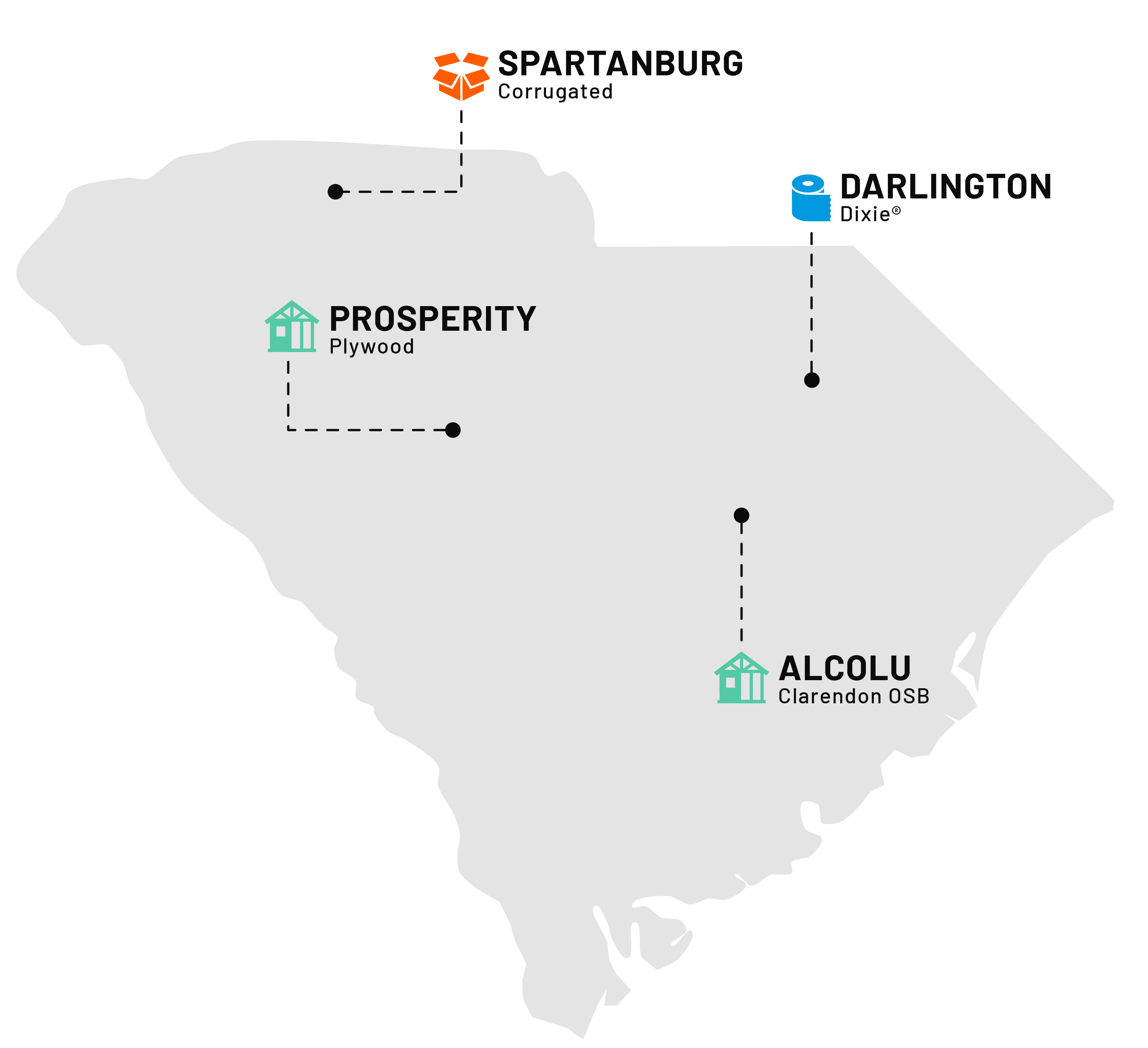 a map of the state of south carolina